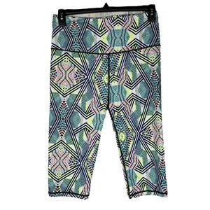 Victoria's Secret VSX Sport Large Knockout Crop Leggings Geometric H-Rise Pocket